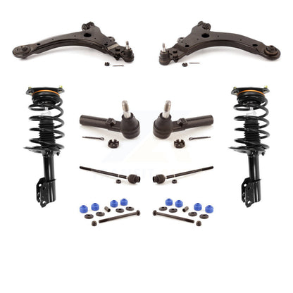 Control Arms And Complete Shock Tie Rods Link Sway Bar Suspension Front Kit For