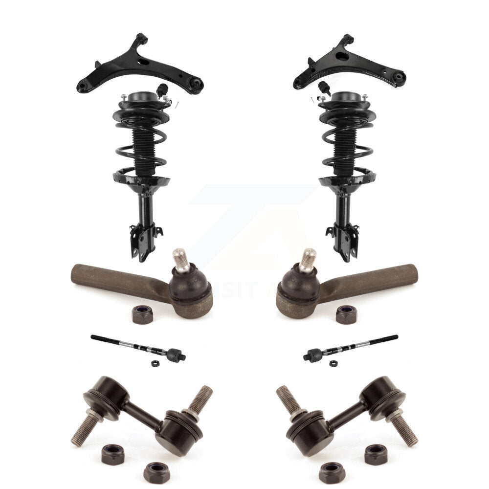 Control Arms Complete Shock Tie Rods Link Sway Bar Front Kit For Subaru Impreza