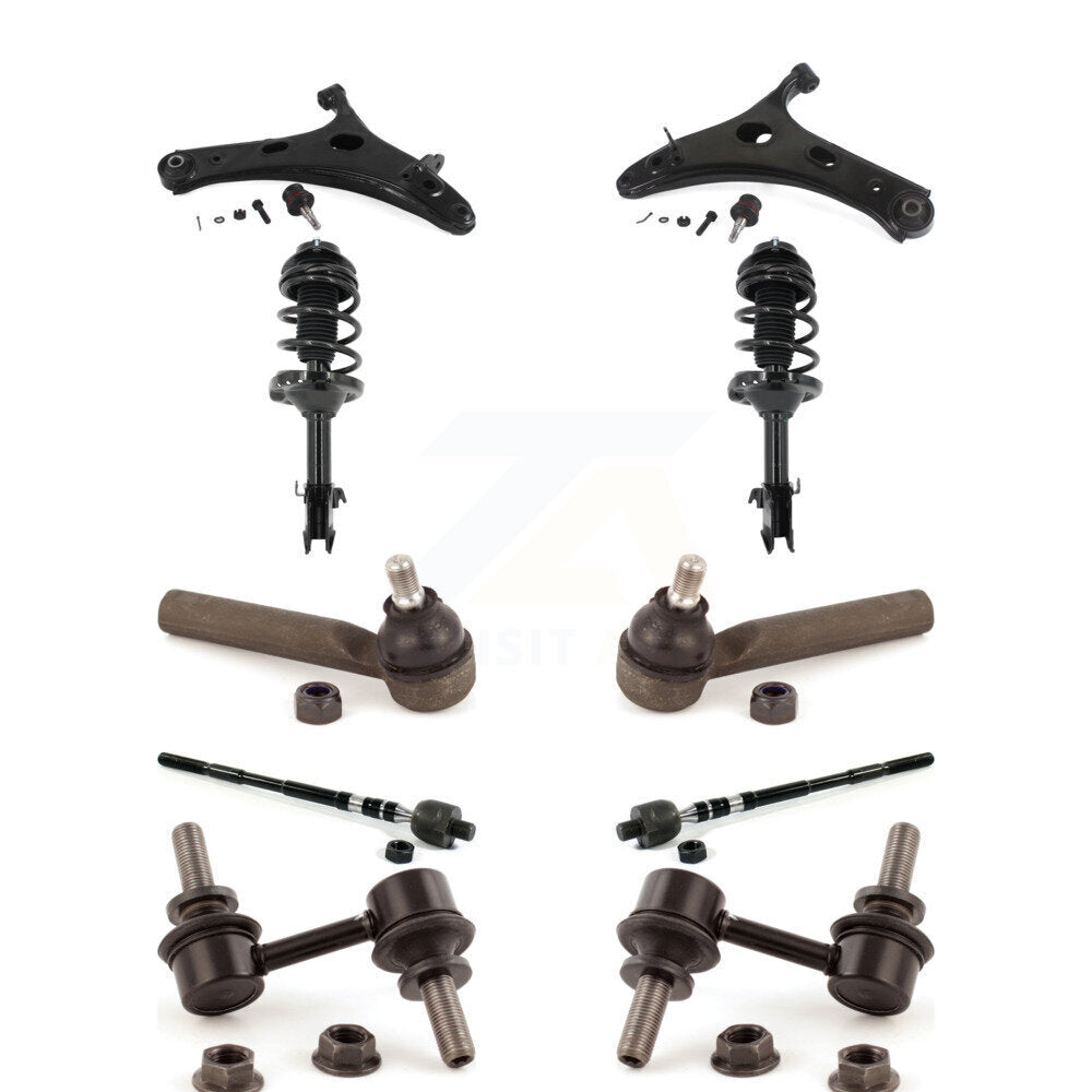 Arms Complete Shock Tie Rods Link Sway Bar Front Kit (10Pc) For Subaru Forester