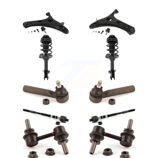 Arms Complete Shock Tie Rods Link Sway Bar Front Kit (10Pc) For Subaru Forester