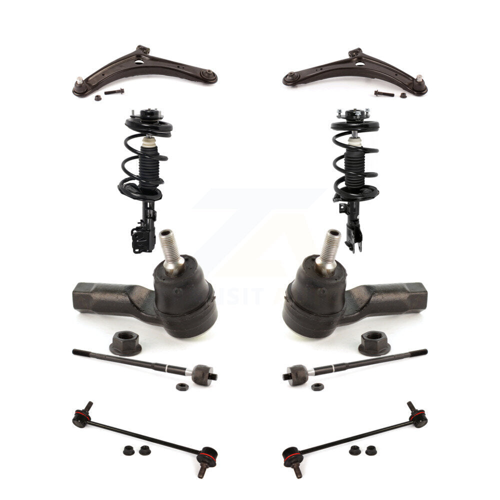 Control Arms And Complete Shock Tie Rods Link Sway Bar Suspension Front Kit For