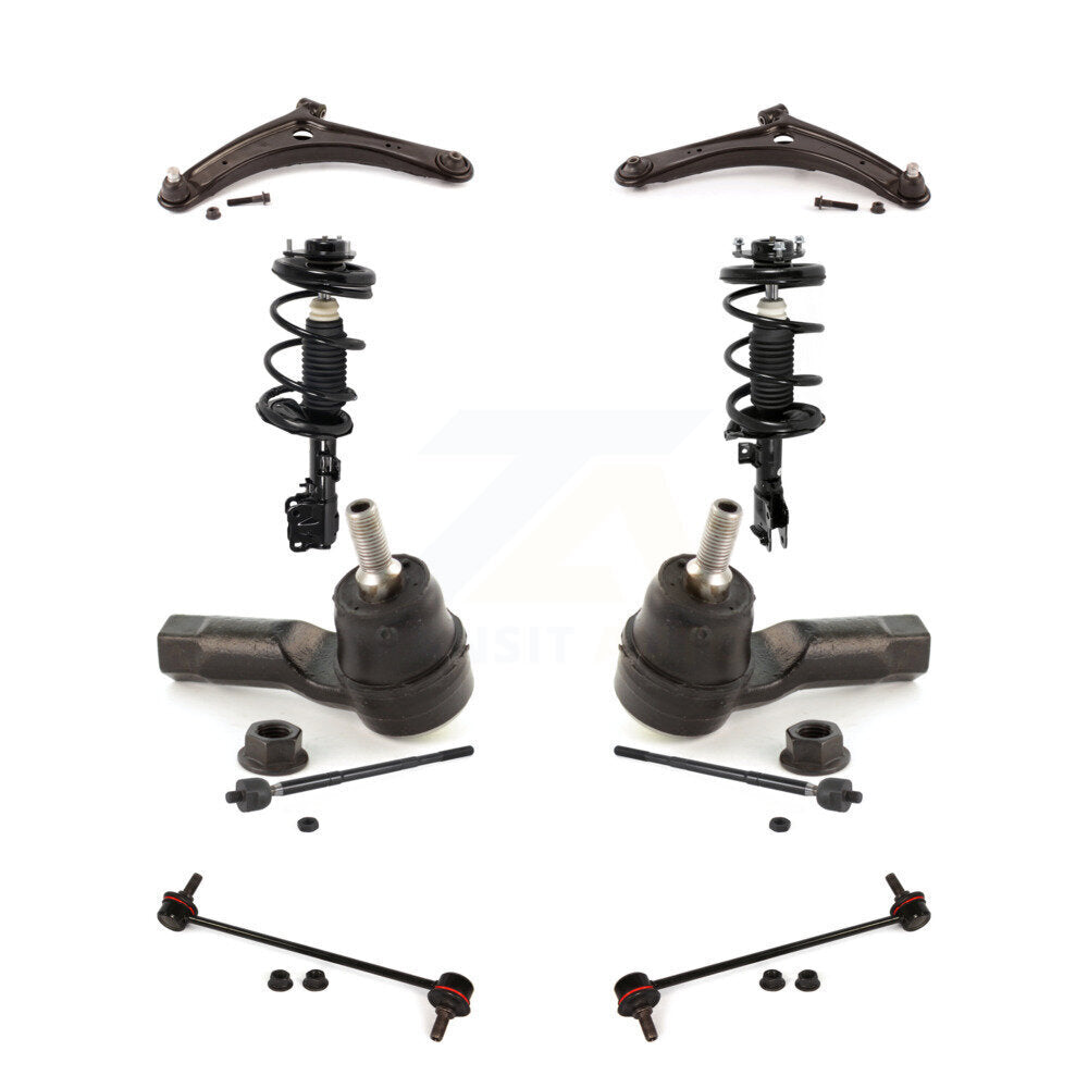 Control Arms And Complete Shock Tie Rods Link Sway Bar Suspension Front Kit For