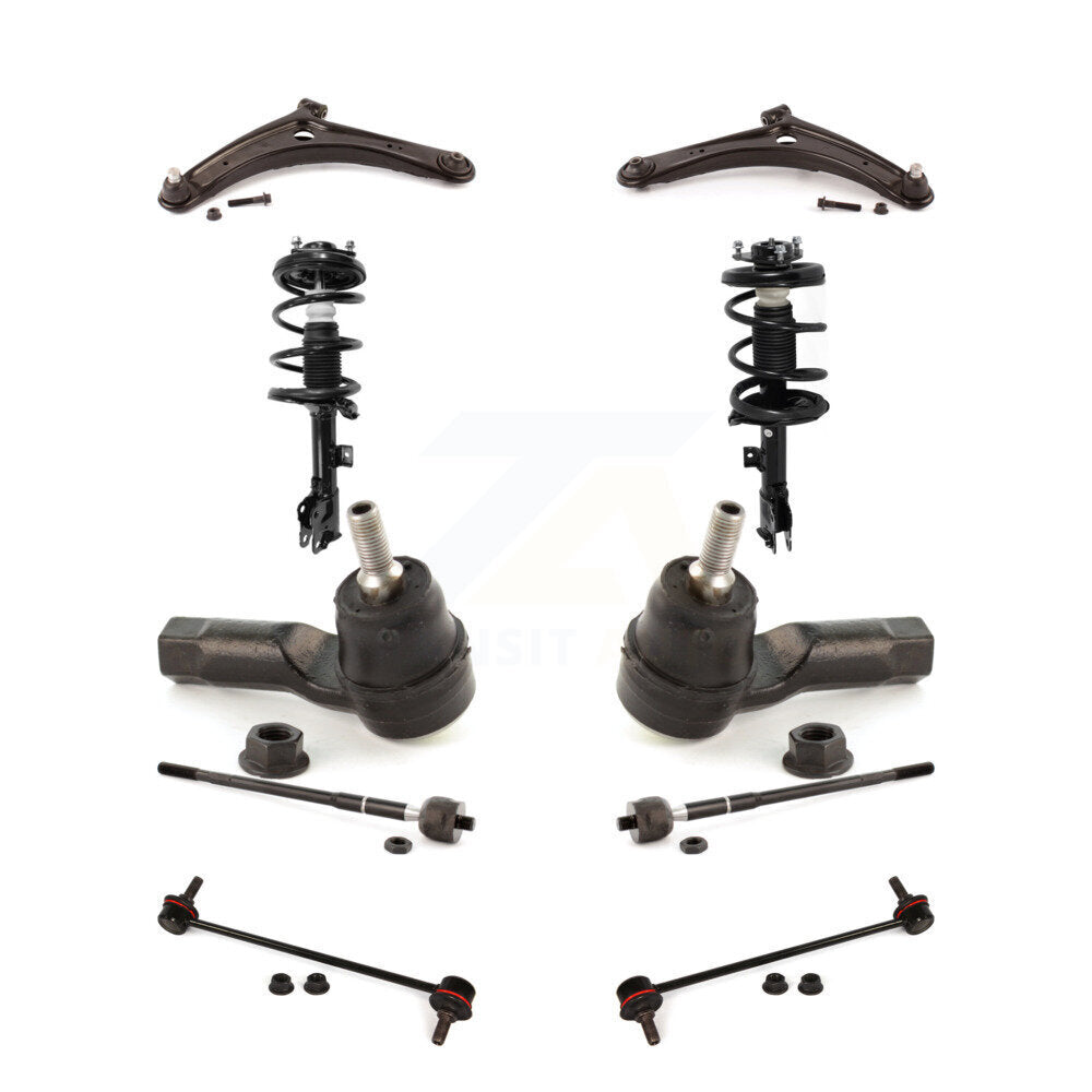 Control Arms And Complete Shock Tie Rods Link Sway Bar Suspension Front Kit For