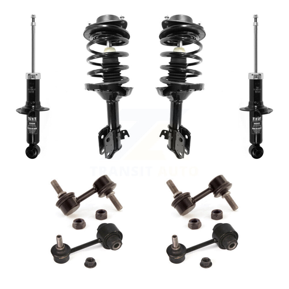 Complete Strut Rear & TOR Bar Link Front Kit (8Pc) For Subaru Impreza
