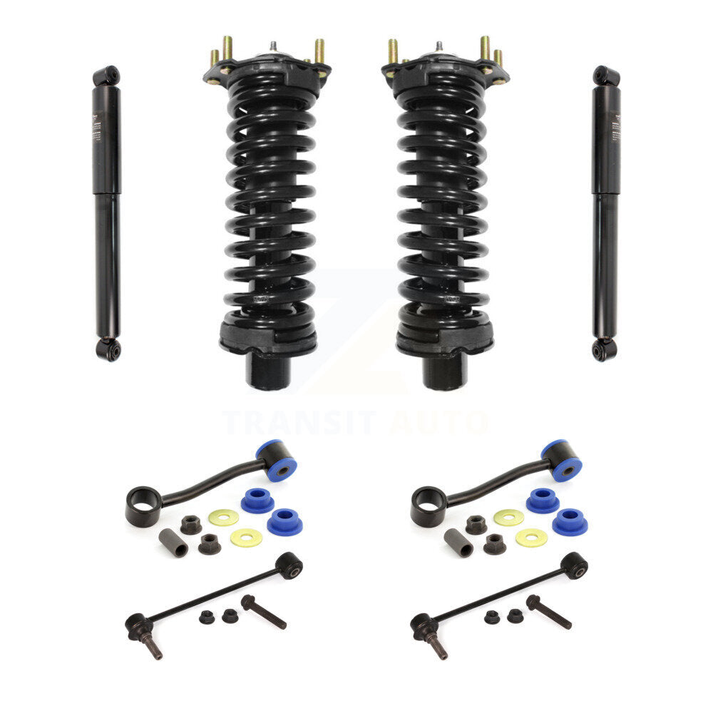 Complete Strut Rear Shock & TOR Bar Link Front Kit (8Pc) For Jeep Liberty
