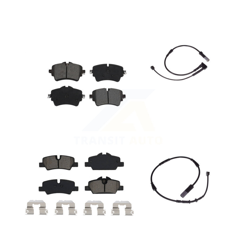 Semi-Metallic Disc Brake Pads And Wear Sensors Front Rear Kit For Mini Cooper