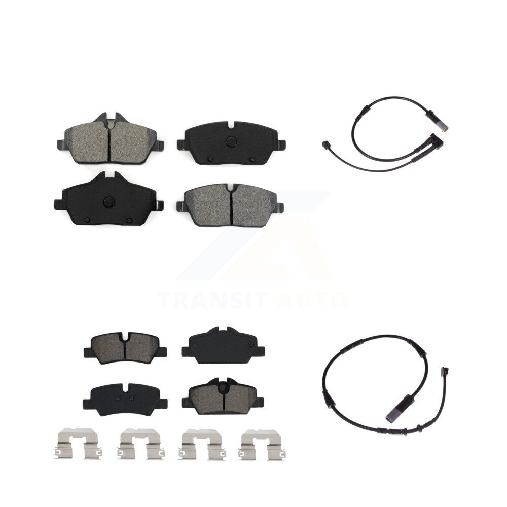 Semi-Metallic Disc Brake Pads And Wear Sensors Front Rear Kit For Mini Cooper