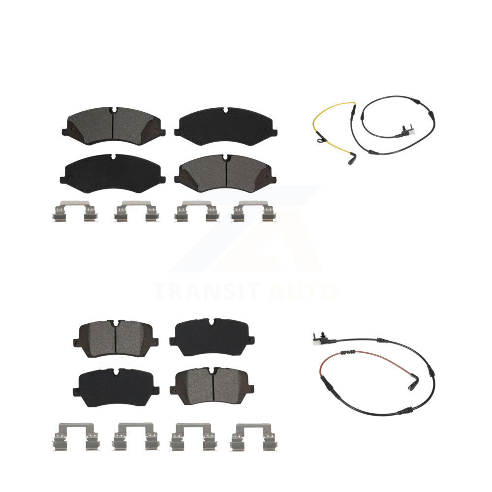 Semi-Metallic Brake Pads & Wear Sensor Front Rear Kit For Land Rover Range Sport