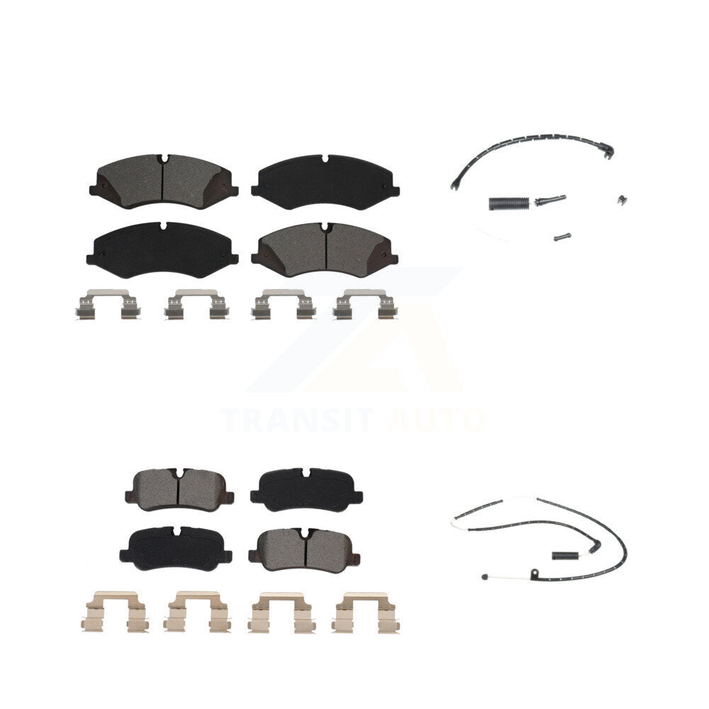 Semi-Metallic Disc Brake Pad And Wear Sensor Front Rear Kit For Land Rover Range