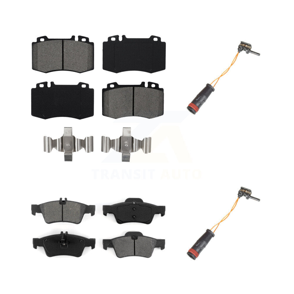 Semi-Metallic Brake Pads Wear Sensor Front Rear Kit For Mercedes-Benz E350 SL500