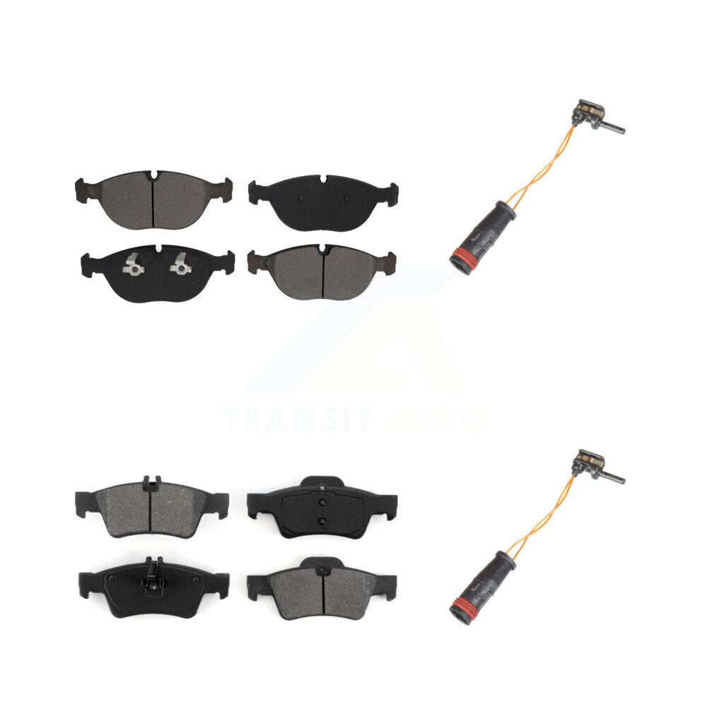 Semi-Metallic Brake Pad Wear Sensor Front Rear Kit For 06 Mercedes-Benz E350 AWD