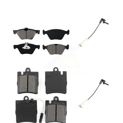 Semi-Metallic Brake Pads Extra Wear Sensor Front Rear Kit For Mercedes-Benz E320