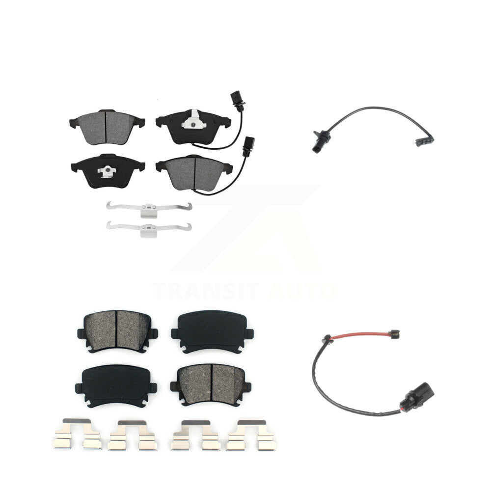 Semi-Metallic Disc Brake Pad & Extra Wear Sensor Front Rear Kit For 2011 Audi A6