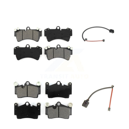 Semi-Metallic Brake Pad & Wear Sensor Front Rear Kit For Audi Q7 Porsche Cayenne