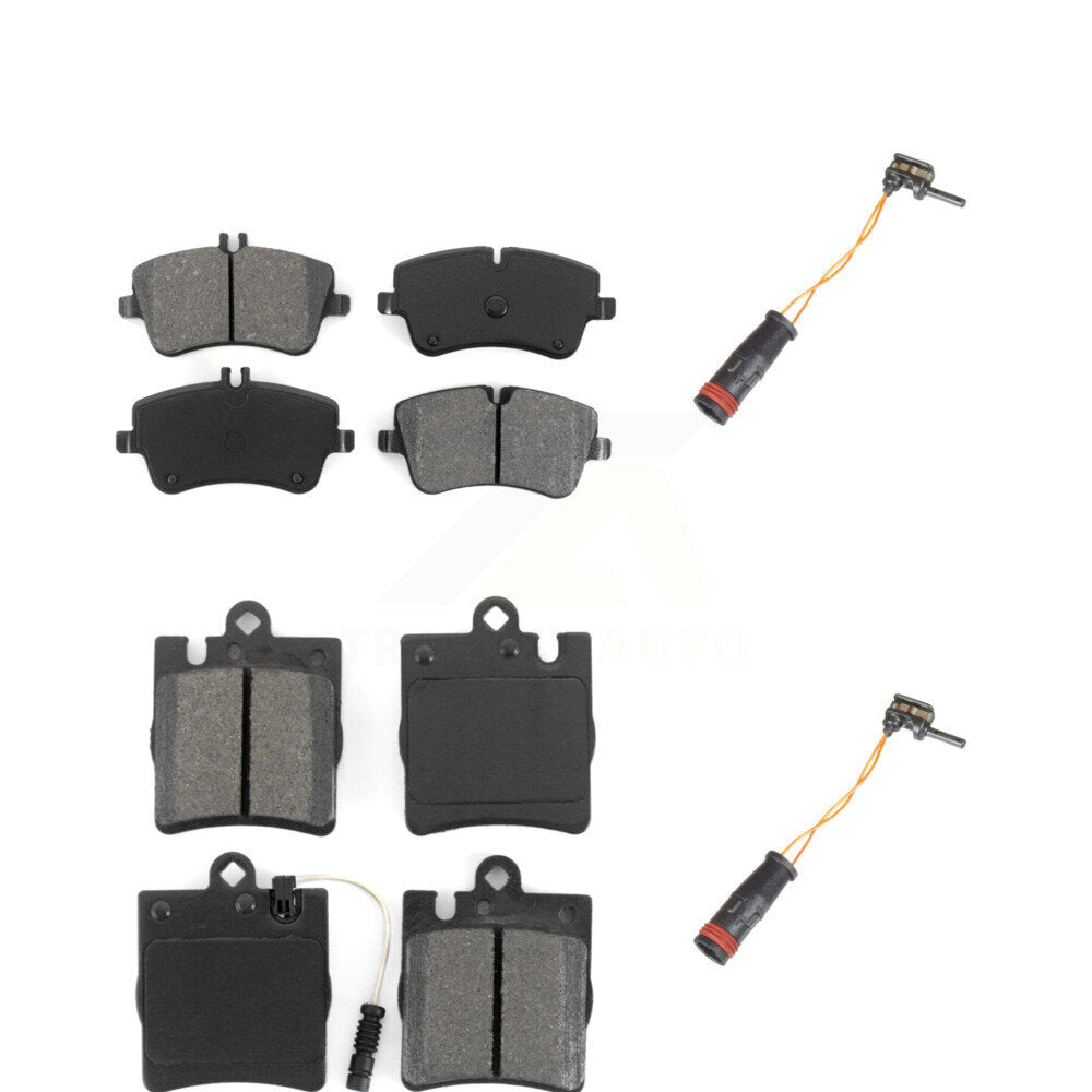 Semi-Metallic Brake Pads Extra Wear Sensor Front Rear Kit For Mercedes-Benz C280