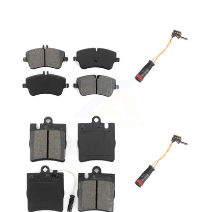 Semi-Metallic Brake Pads Extra Wear Sensor Front Rear Kit For Mercedes-Benz C280