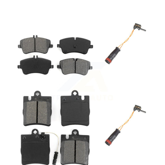 Semi-Metallic Brake Pads Extra Wear Sensor Front Rear Kit For Mercedes-Benz C280