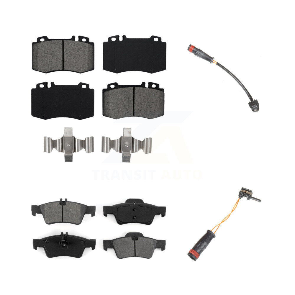 Semi-Metallic Brake Pads Wear Sensor Front Rear Kit For Mercedes-Benz SL500 5.0L