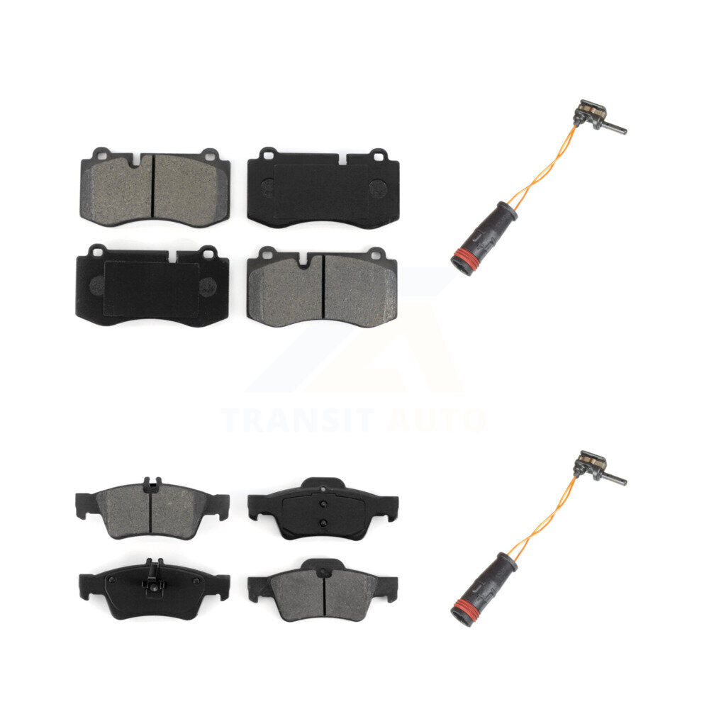 Semi-Metallic Brake Pads Wear Sensor Front Rear Kit For Mercedes-Benz SL550 5.5L
