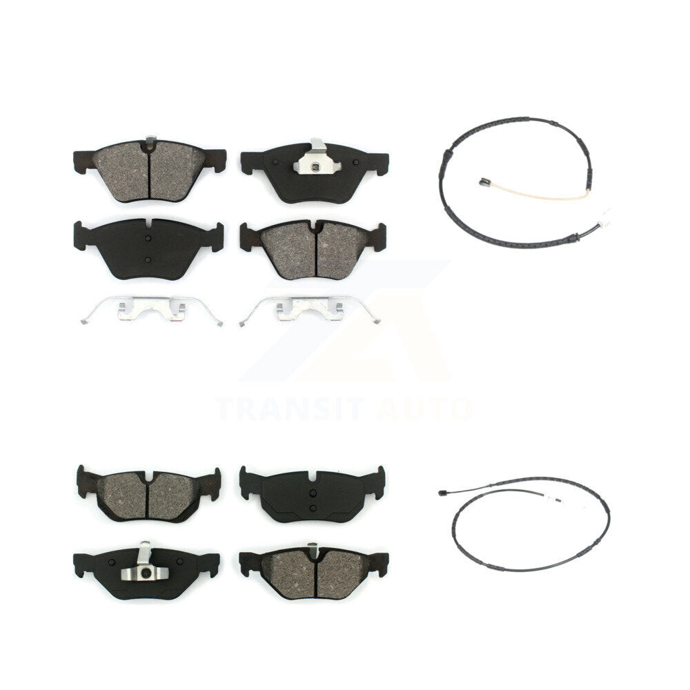 Semi-Metallic Brake Pad And Wear Sensor Front Rear Kit For 2012 BMW X1 xDrive28i