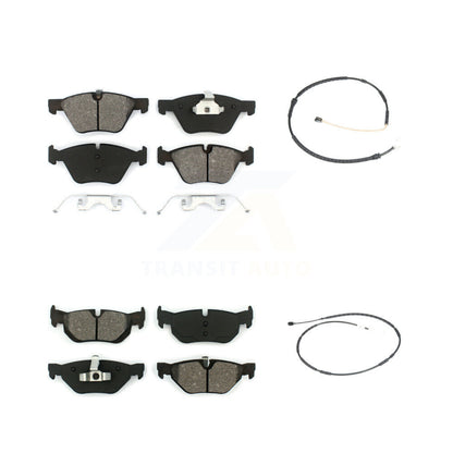 Semi-Metallic Brake Pad And Wear Sensor Front Rear Kit For 2012 BMW X1 xDrive28i