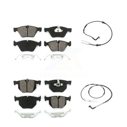 Semi-Metallic Disc Brake Pads And Wear Sensors Front Rear Kit For 2006 BMW 330i