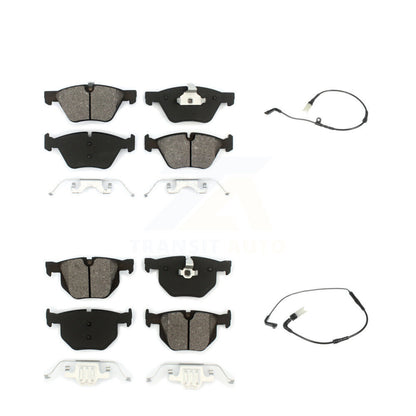 Semi-Metallic Disc Brake Pads And Wear Sensors Front Rear Kit For BMW 525i