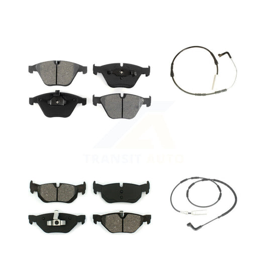 Semi-Metallic Disc Brake Pads And Wear Sensors Front Rear Kit For BMW 323i 328i