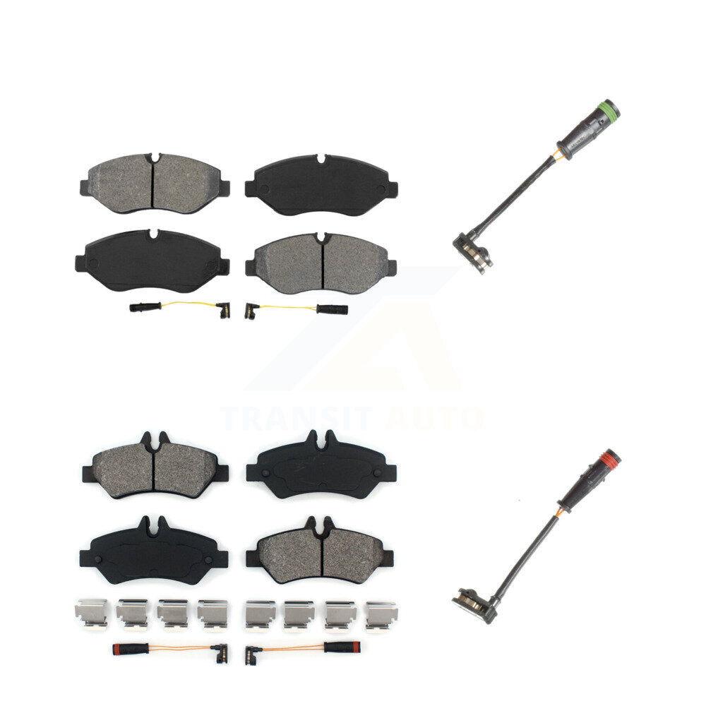 Semi-Metallic Brake Pad Extra Wear Sensor Front Rear Kit For Sprinter 2500 Dodge