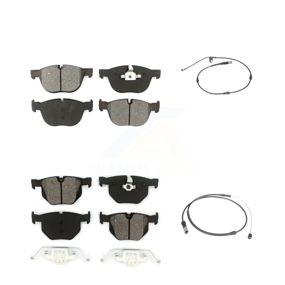 Semi-Metallic Disc Brake Pads And Wear Sensors Front Rear Kit For BMW X5 X6