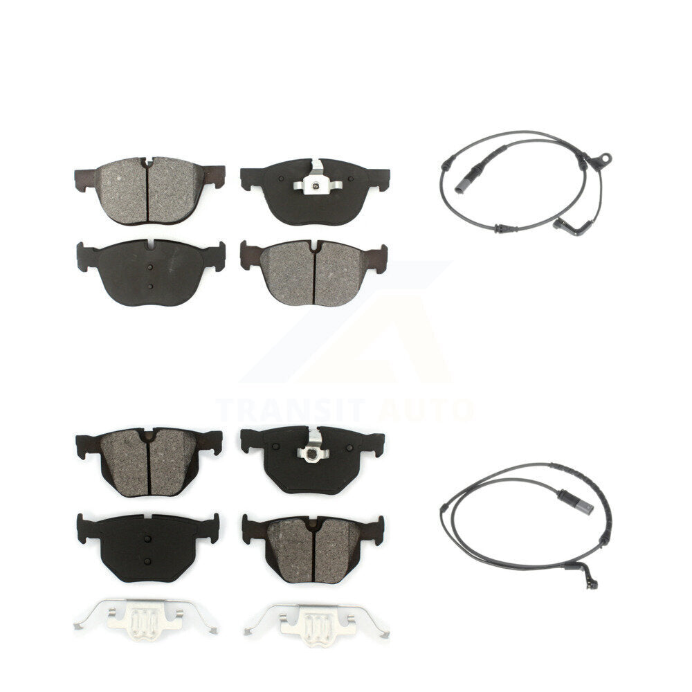 Semi-Metallic Disc Brake Pads And Wear Sensors Front Rear Kit For BMW X5 X6