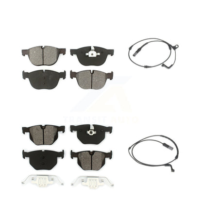 Semi-Metallic Disc Brake Pads And Wear Sensors Front Rear Kit For BMW X5 X6