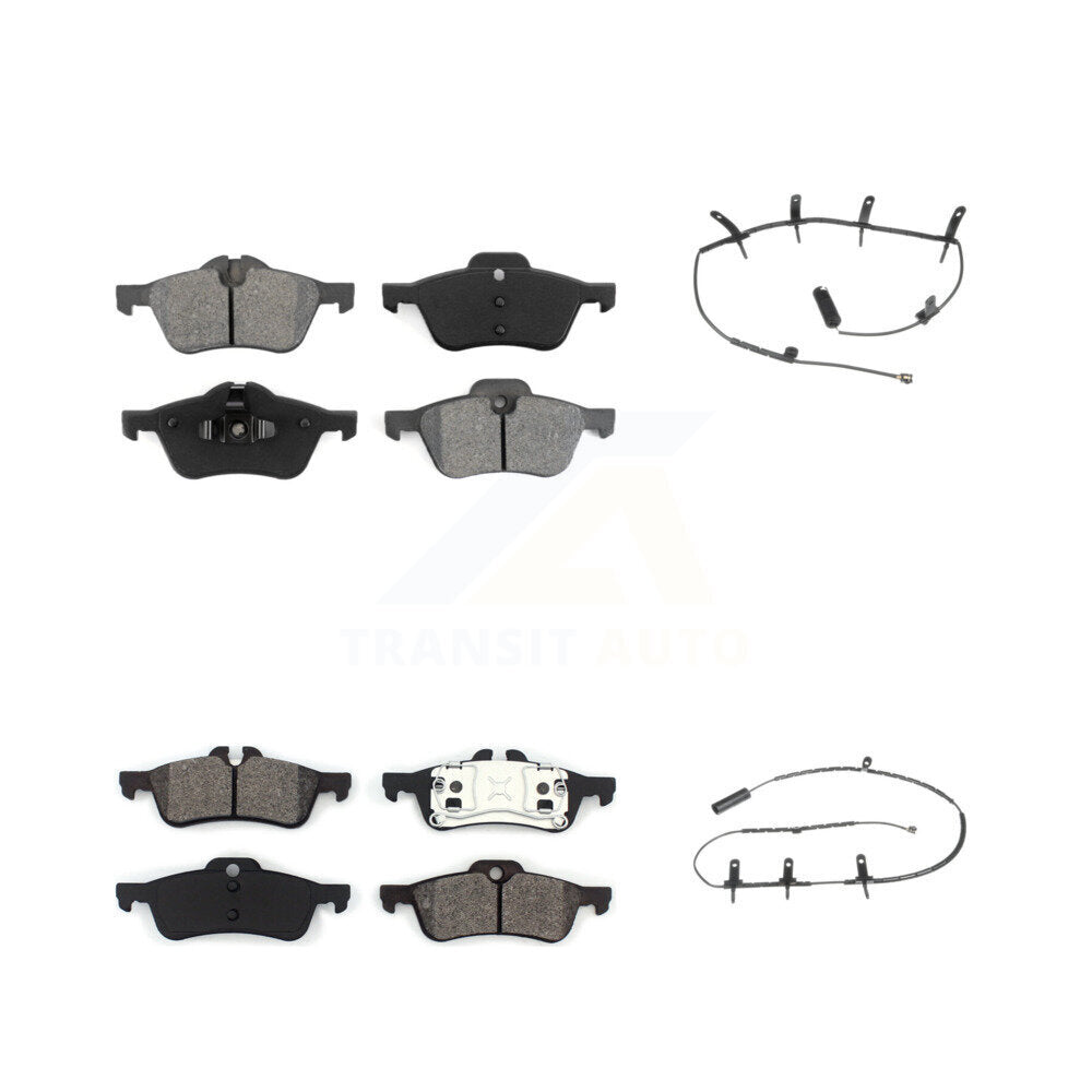 Semi-Metallic Disc Brake Pads And Wear Sensors Front Rear Kit For Mini Cooper