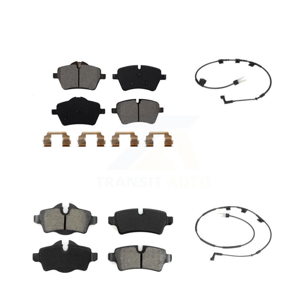 Semi-Metallic Disc Brake Pads And Wear Sensors Front Rear Kit For Mini Cooper
