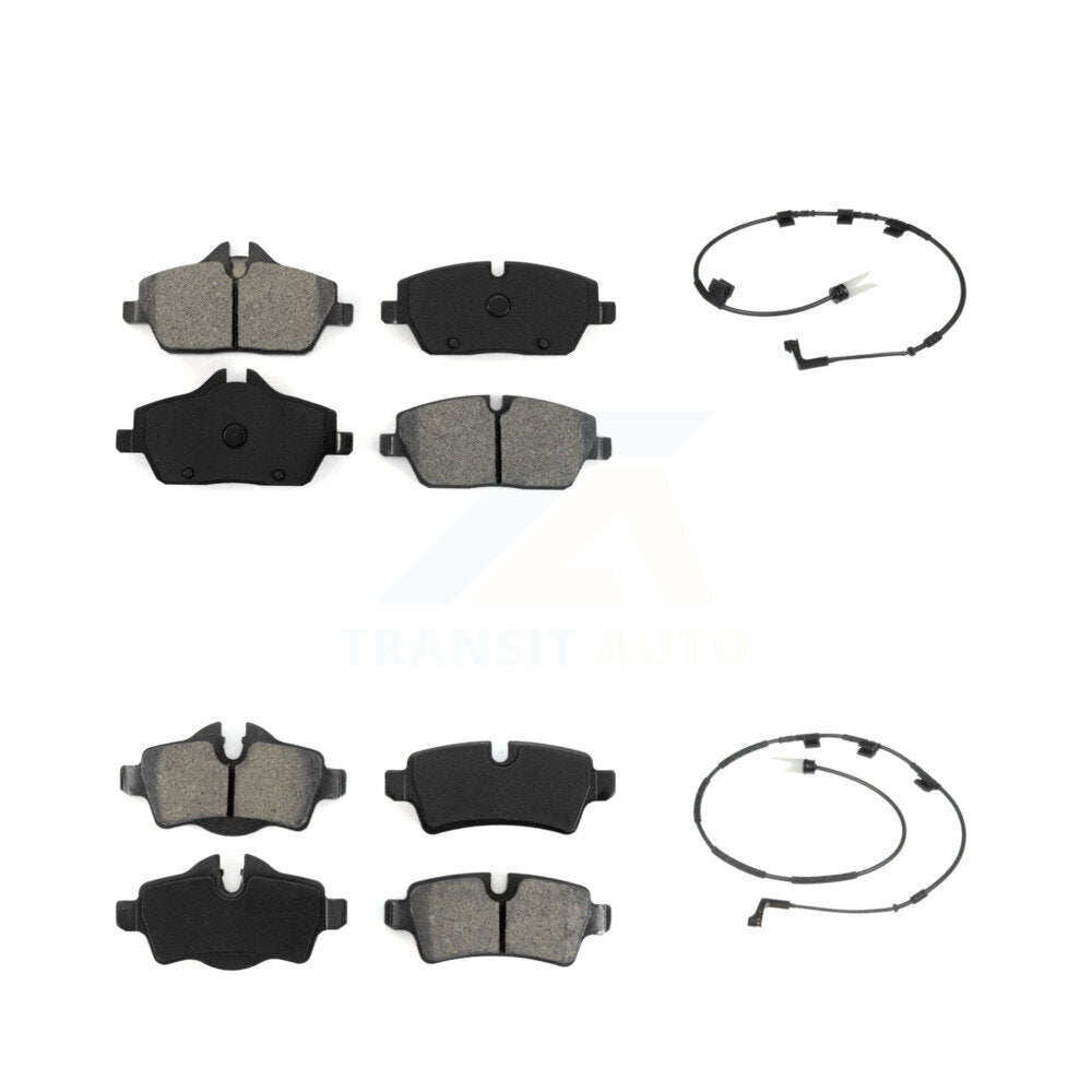 Semi-Metallic Disc Brake Pads And Wear Sensors Front Rear Kit For Mini Cooper