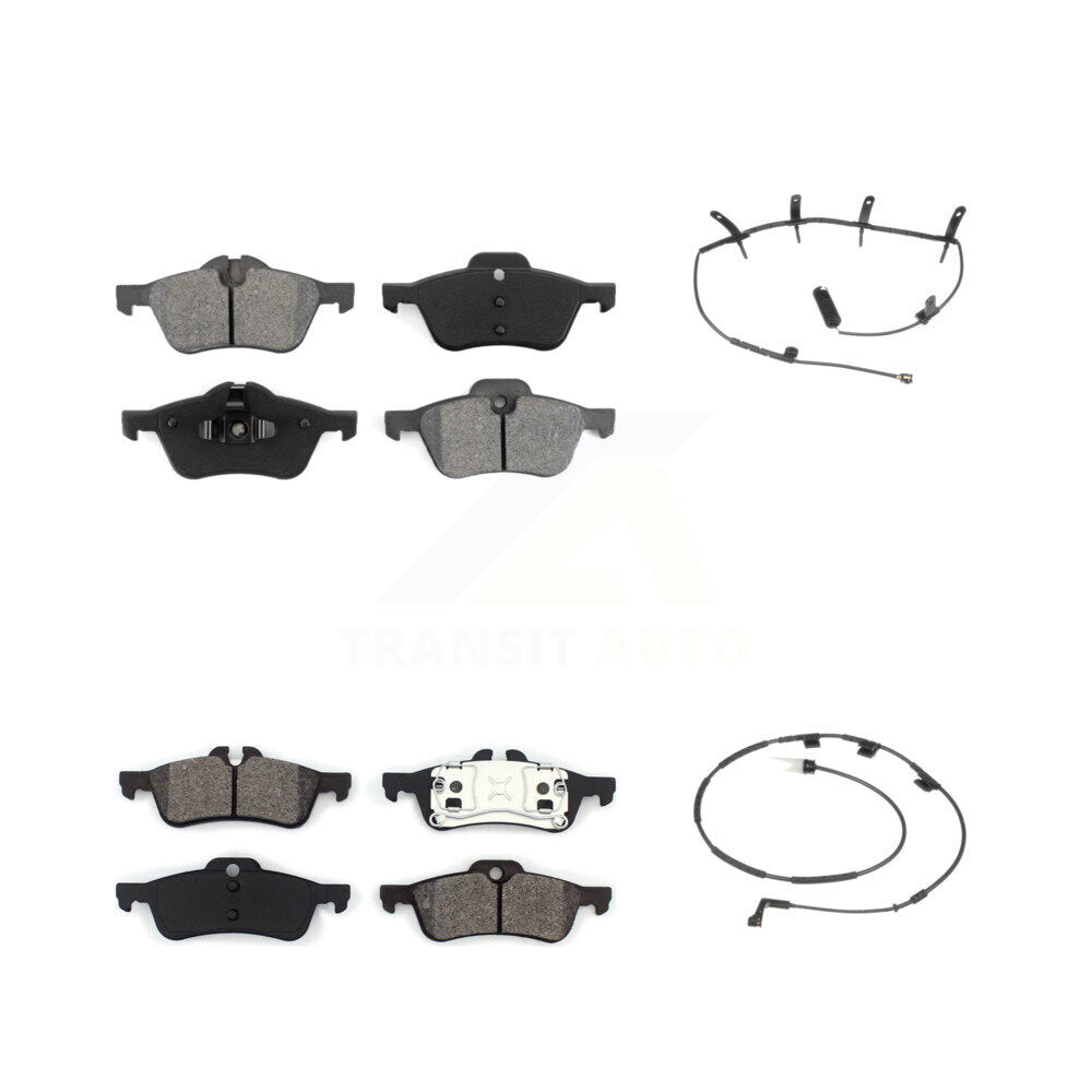 Semi-Metallic Brake Pad And Wear Sensor Front Rear Kit For 2006 Mini Cooper 1.6L