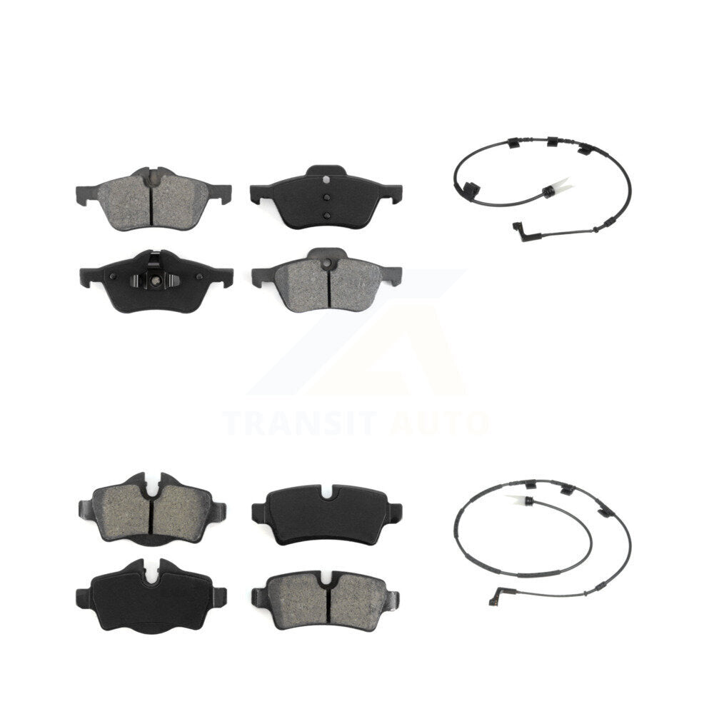 Semi-Metallic Disc Brake Pads And Wear Sensors Front Rear Kit For Mini Cooper