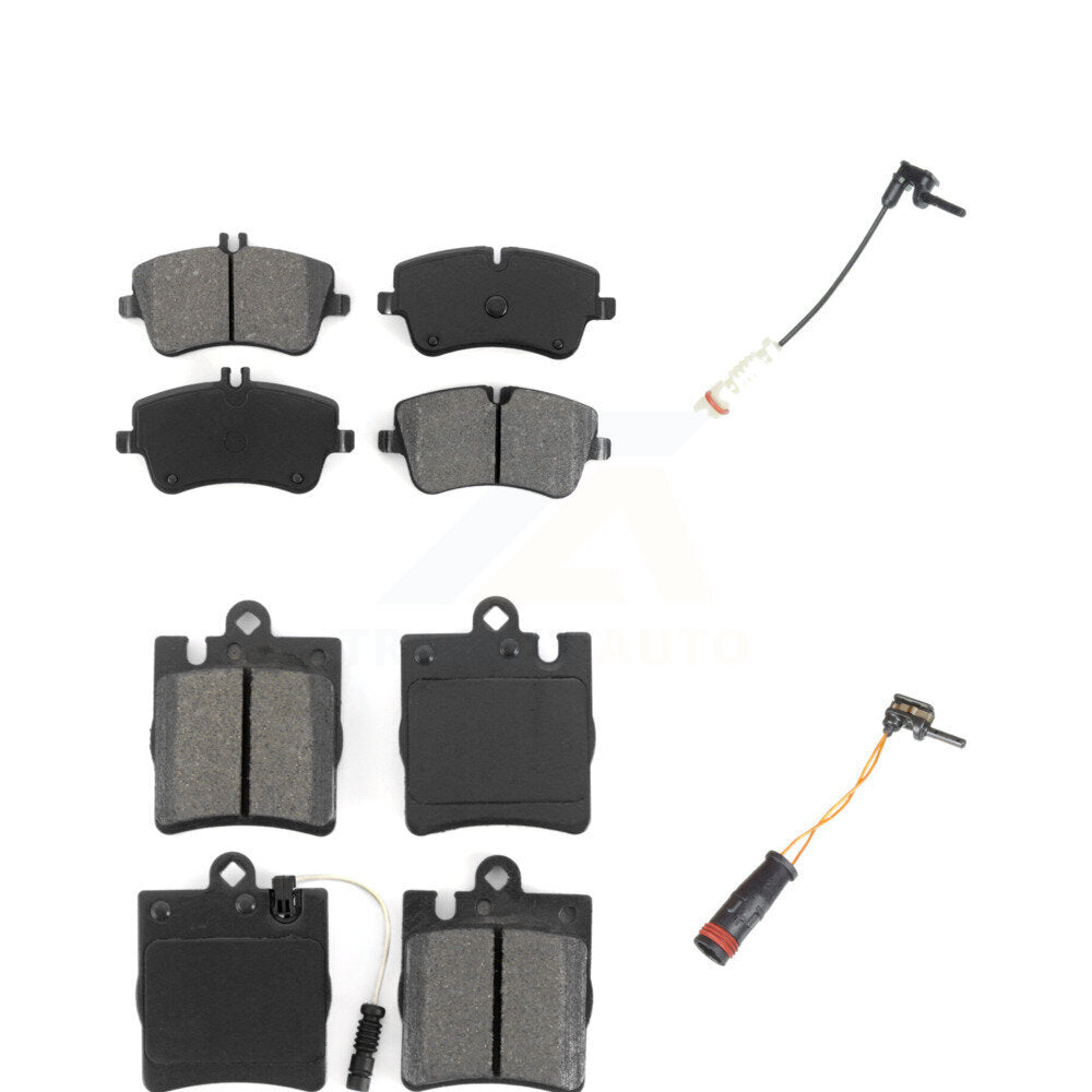 Semi-Metallic Disc Brake Pads And Extra Wear Sensors Front Rear Kit For