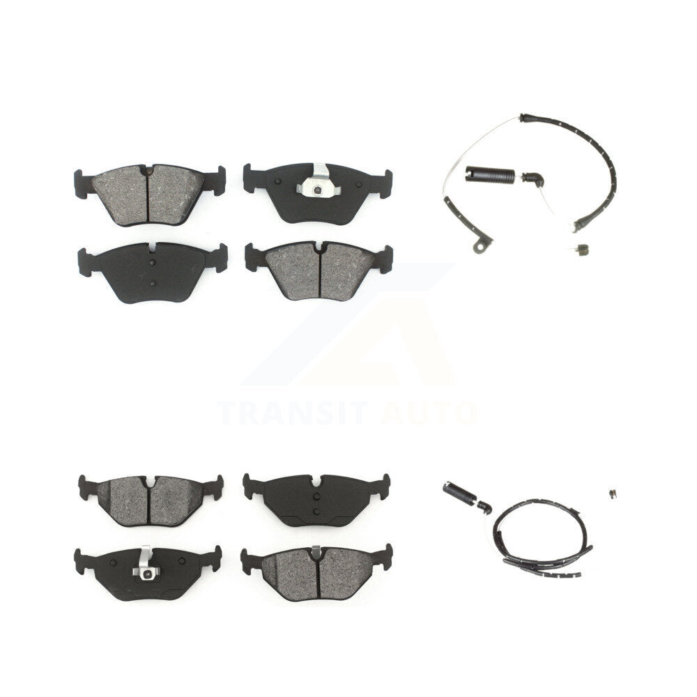 Semi-Metallic Disc Brake Pads And Wear Sensors Front Rear Kit For BMW Z4