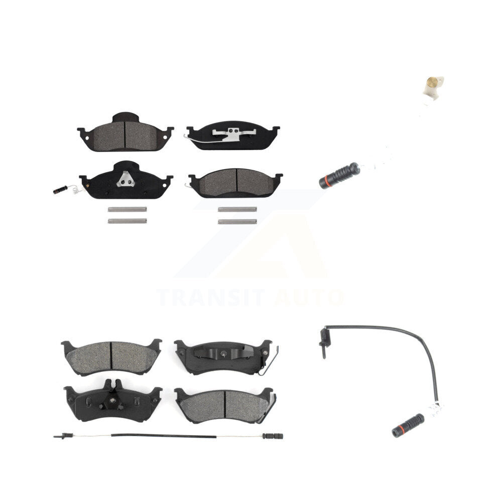 Semi-Metallic Brake Pad Extra Wear Sensor Front Rear Kit For Mercedes-Benz ML320