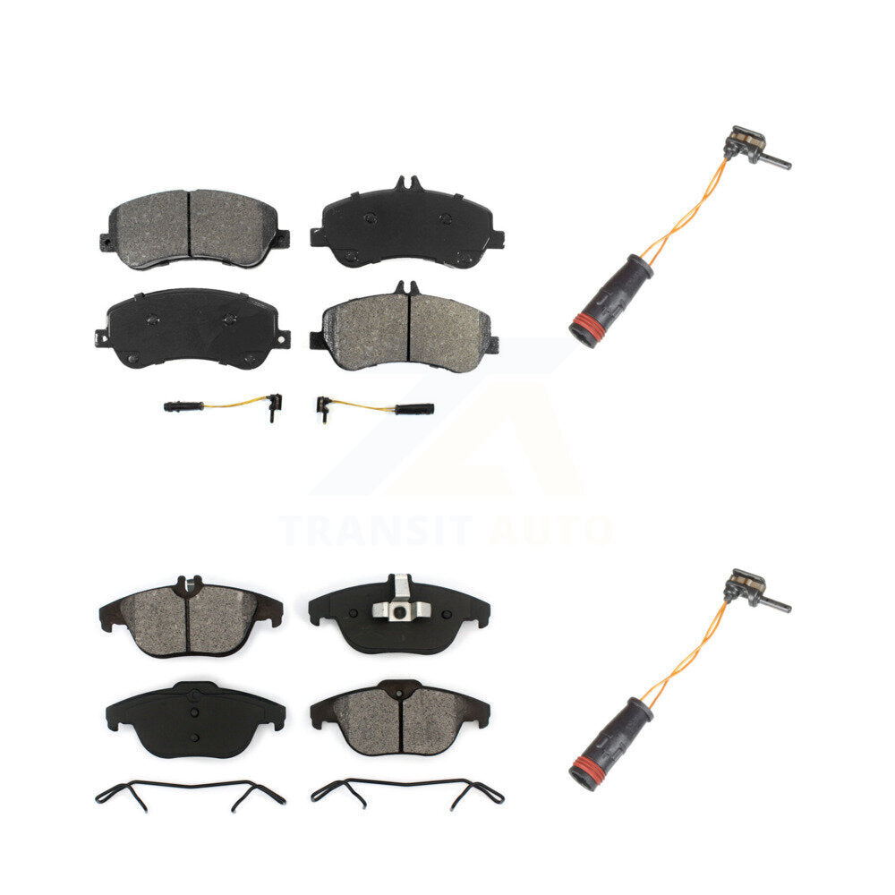 Semi-Metallic Disc Brake Pads Extra Wear Sensor Front Rear Kit For Mercedes-Benz