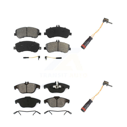 Semi-Metallic Disc Brake Pads Extra Wear Sensor Front Rear Kit For Mercedes-Benz