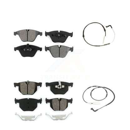 Semi-Metallic Disc Brake Pad & Wear Sensor Front Rear Kit For BMW 335i 335d 3.0L