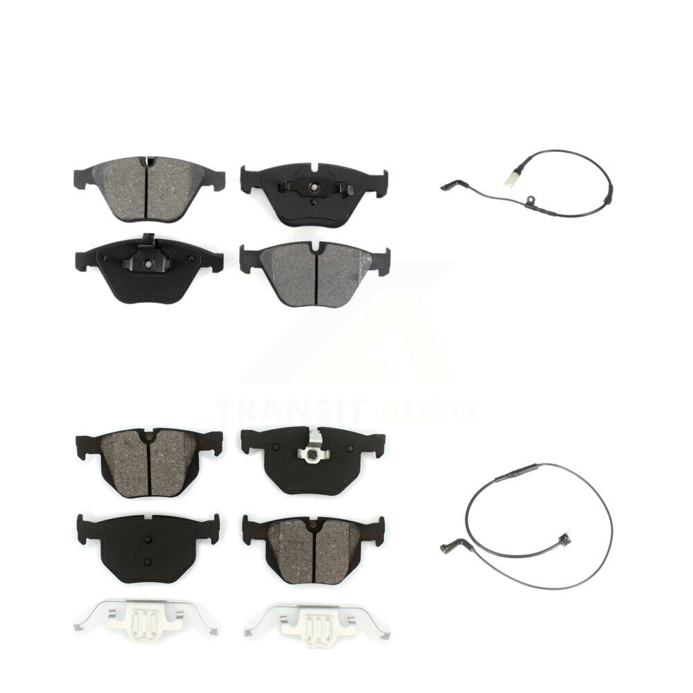 Semi-Metallic Disc Brake Pads And Wear Sensor Front Rear Kit For BMW 535i xDrive