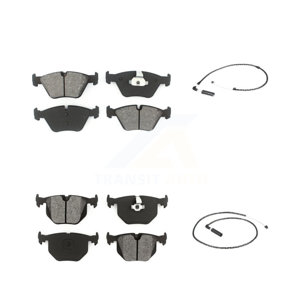 Semi-Metallic Disc Brake Pad And Wear Sensor Front Rear Kit For 2004-2010 BMW X3