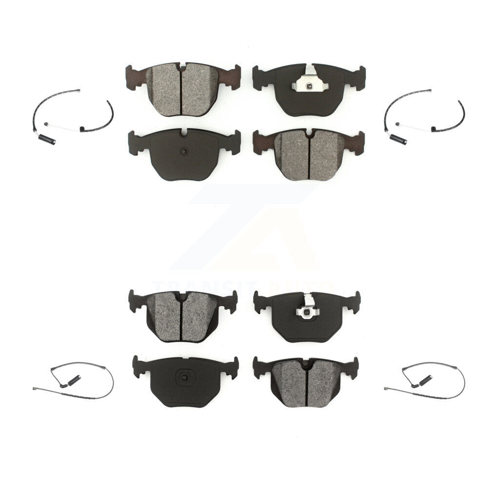 Semi-Metallic Disc Brake Pads And Wear Sensors Front Rear Kit For BMW X5