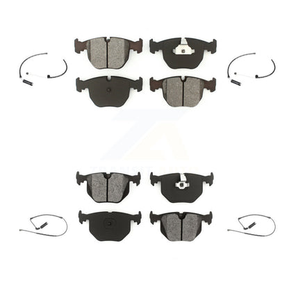 Semi-Metallic Disc Brake Pads And Wear Sensors Front Rear Kit For BMW X5