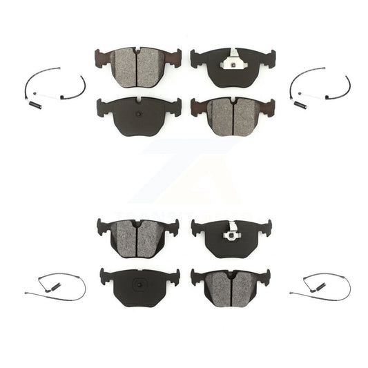 Semi-Metallic Disc Brake Pads And Wear Sensors Front Rear Kit For BMW X5