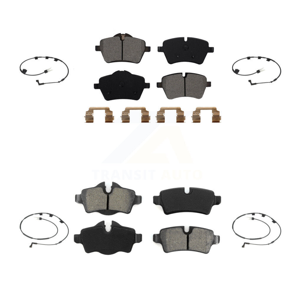 Semi-Metallic Disc Brake Pads And Wear Sensors Front Rear Kit For Mini Cooper