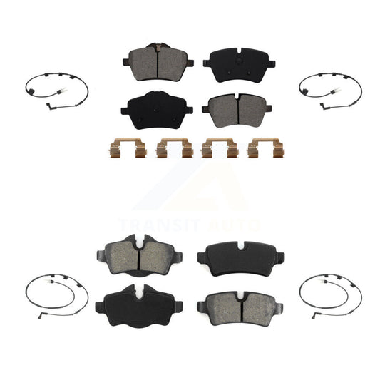 Semi-Metallic Disc Brake Pads And Wear Sensors Front Rear Kit For Mini Cooper